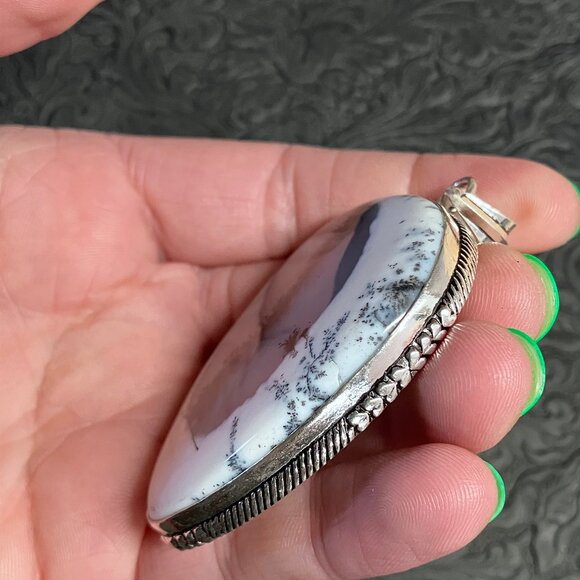 Dendritic Opal Pendant Crystal Stone Jewelry - Picture 4 of 8